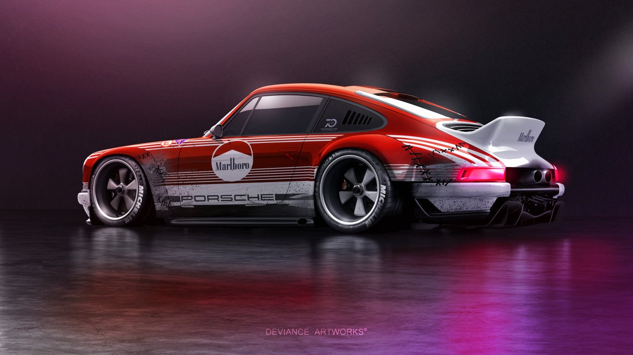 Porsche 911 Rear Art 4k