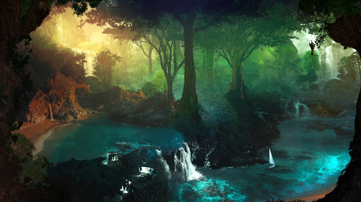 Lake Tropical Jungle Water