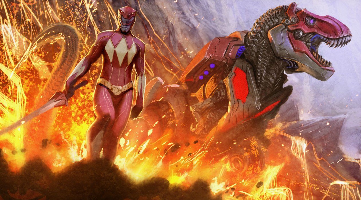Red Power Ranger With Dragon Zod