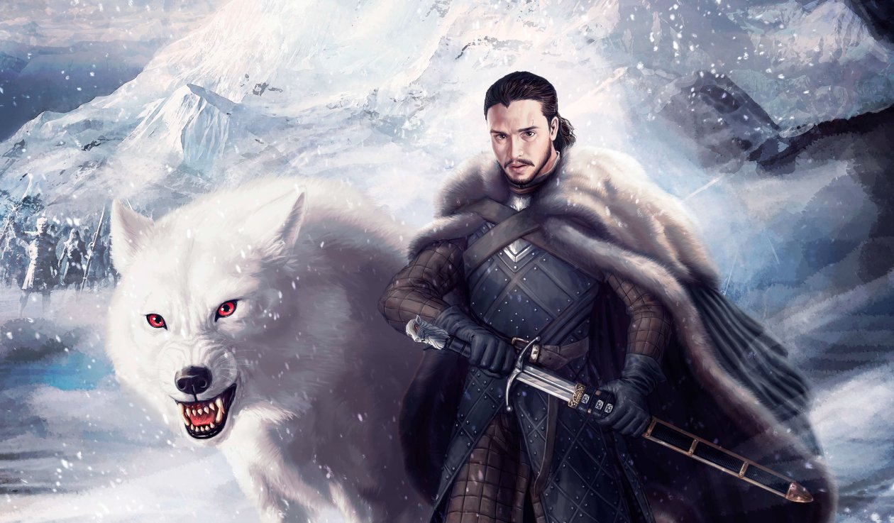 Jon Snow And Ghost 4k