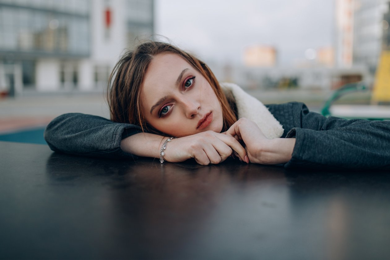 Blue Eye Girl In Depth Of Field