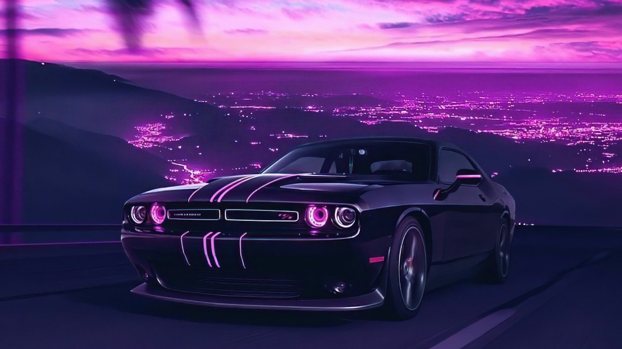 Dodge Challenger Vaporwave 5k