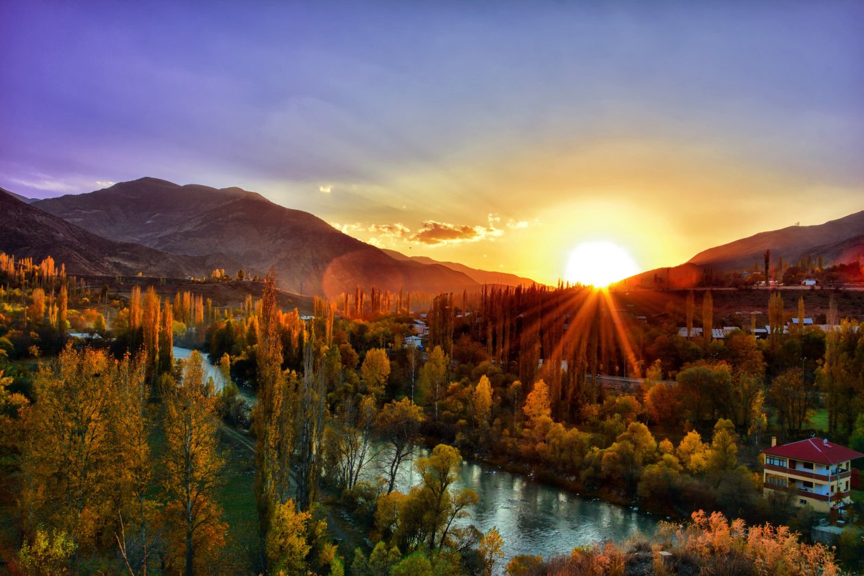 Sunset Dawn Nature Mountain Landscape Kackars 5k