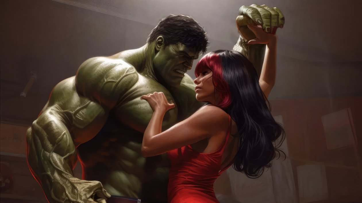 Hulk And Red She Hulk In Love 4k