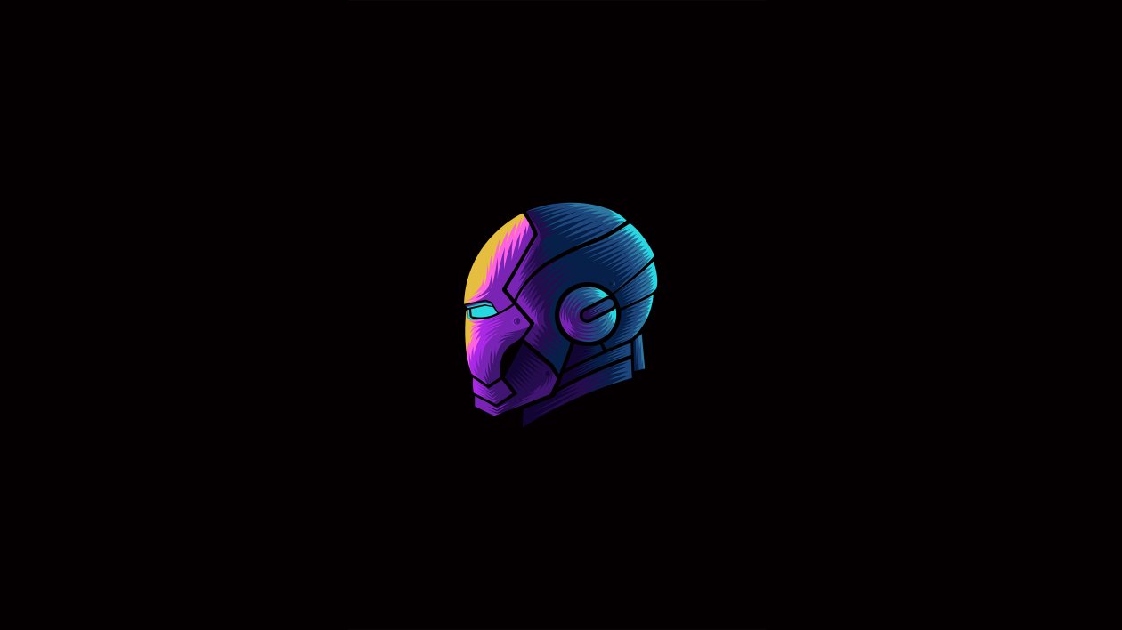 Iron Man Mask Minimalism 4k
