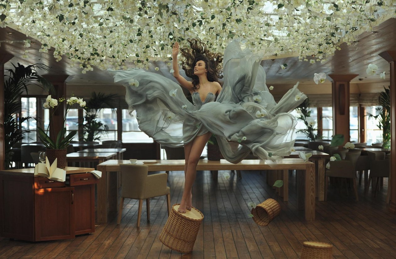 Girl Flowers Amazing Art