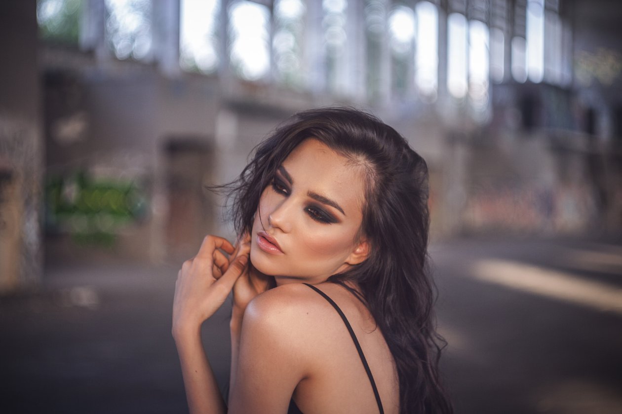Girl Face Portrait Looking Away
