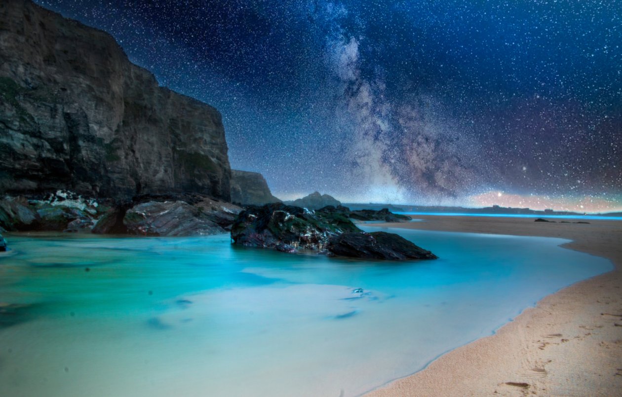 Night Sky Road Sky Mountains Landscape Outdoors 5k