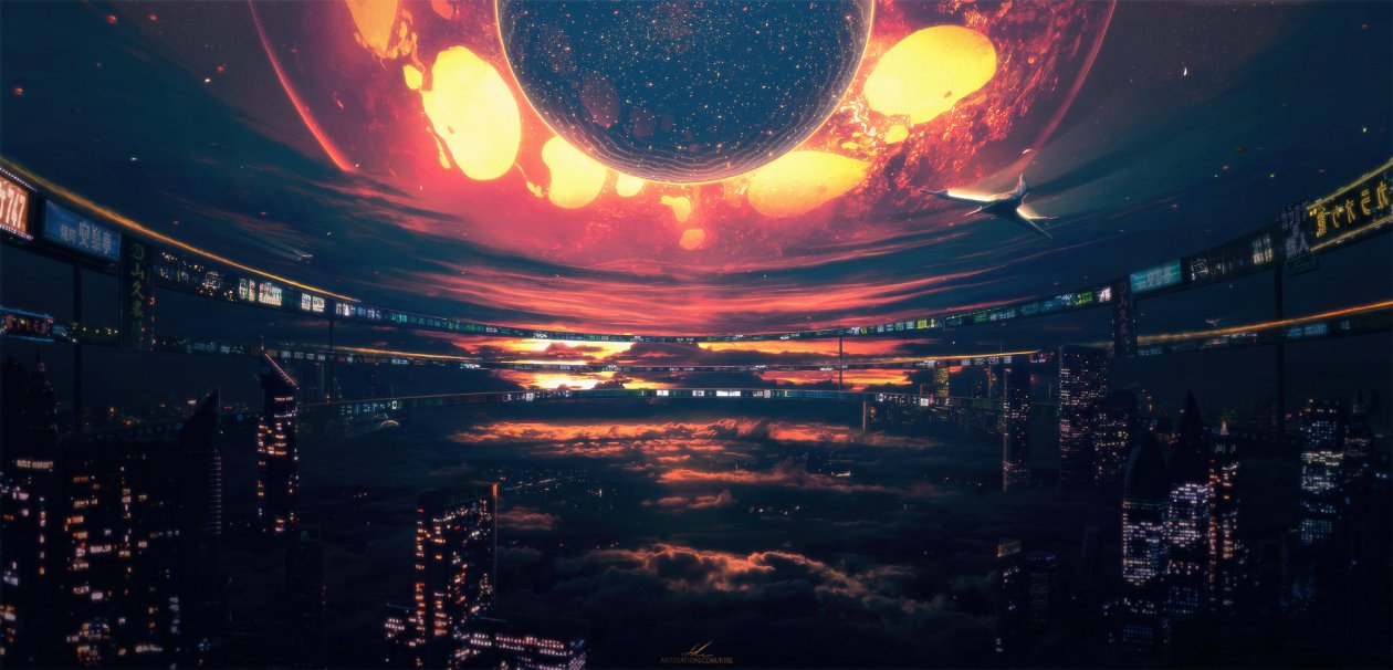 Heatwave Citylights Dark Heat Scifi Sky Space