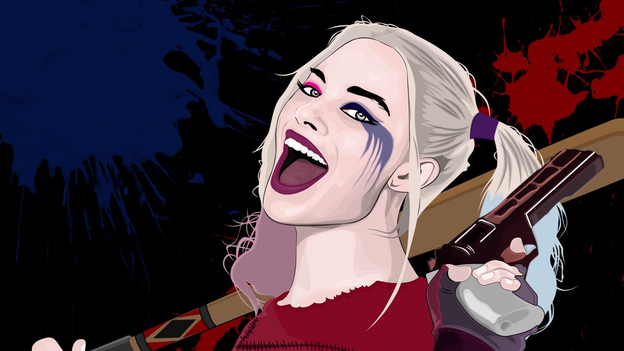Harley Quinn Vector Portrait