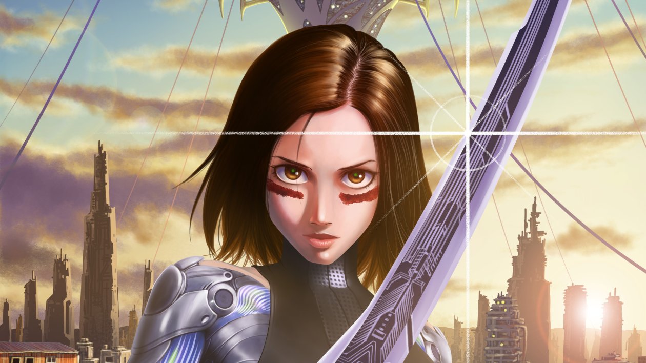Alita Battle Angel Illustration 4k