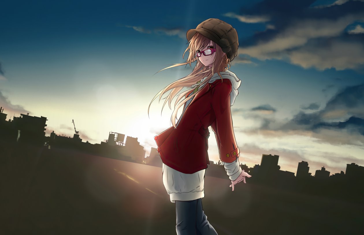 Anime Girl With Glasses Winter