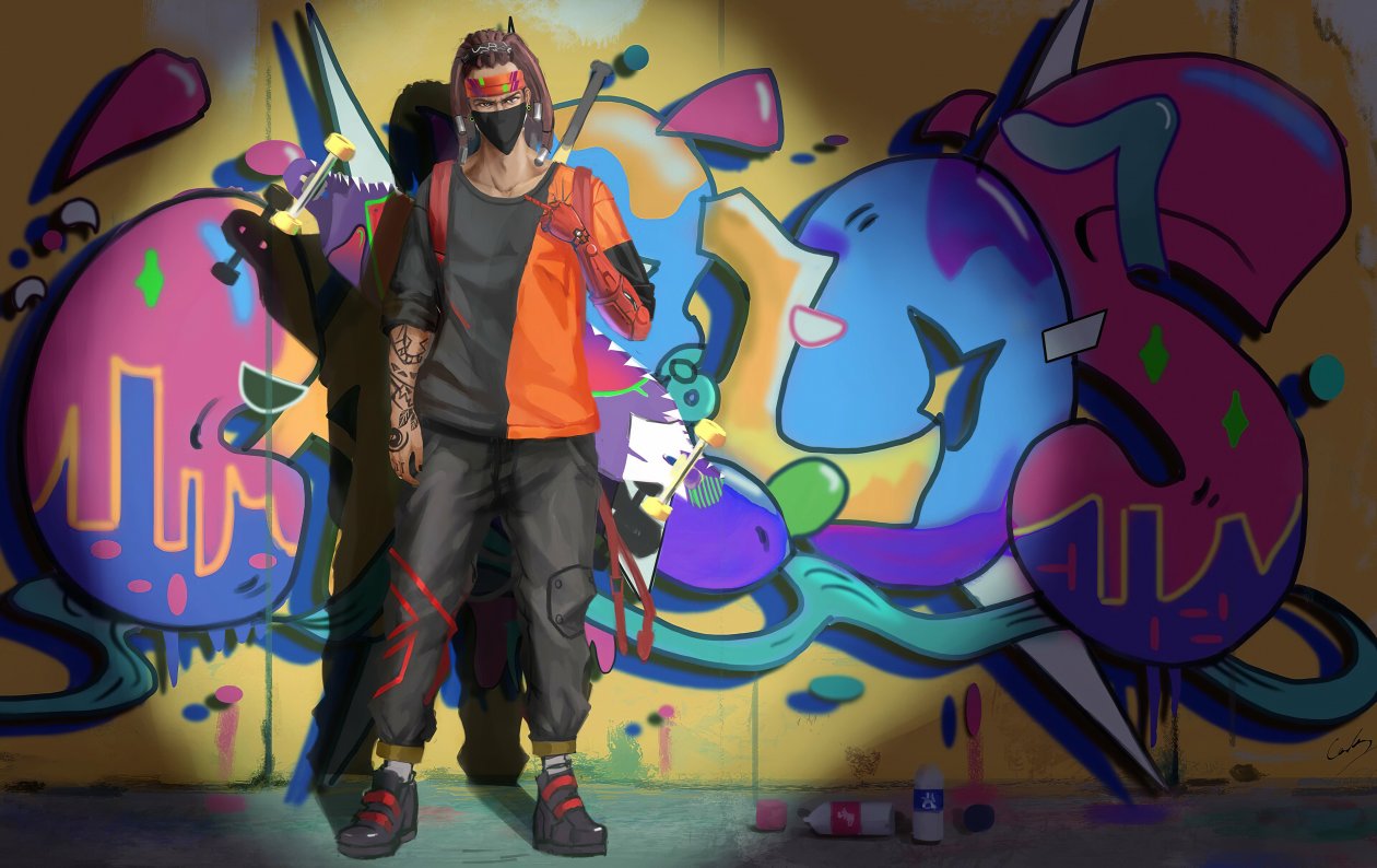 Skatter Colorful Grafiti 4k