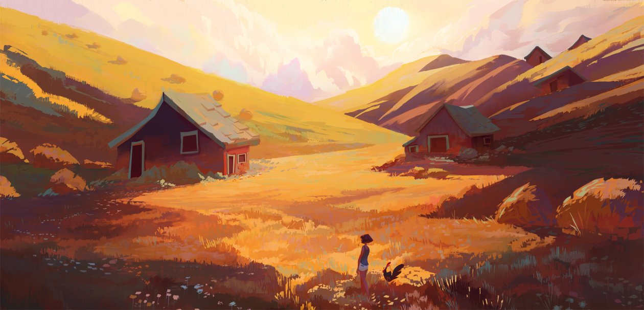Field Mountains Girl