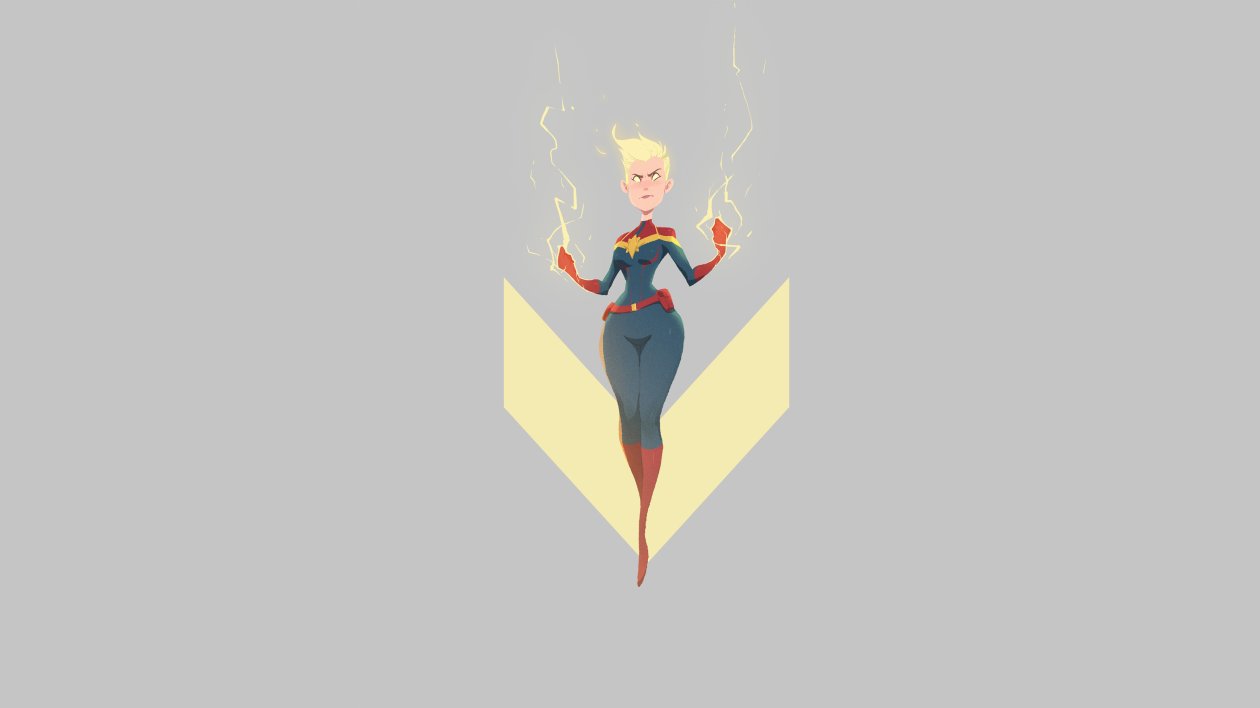 Captain Marvel 4k Minimal