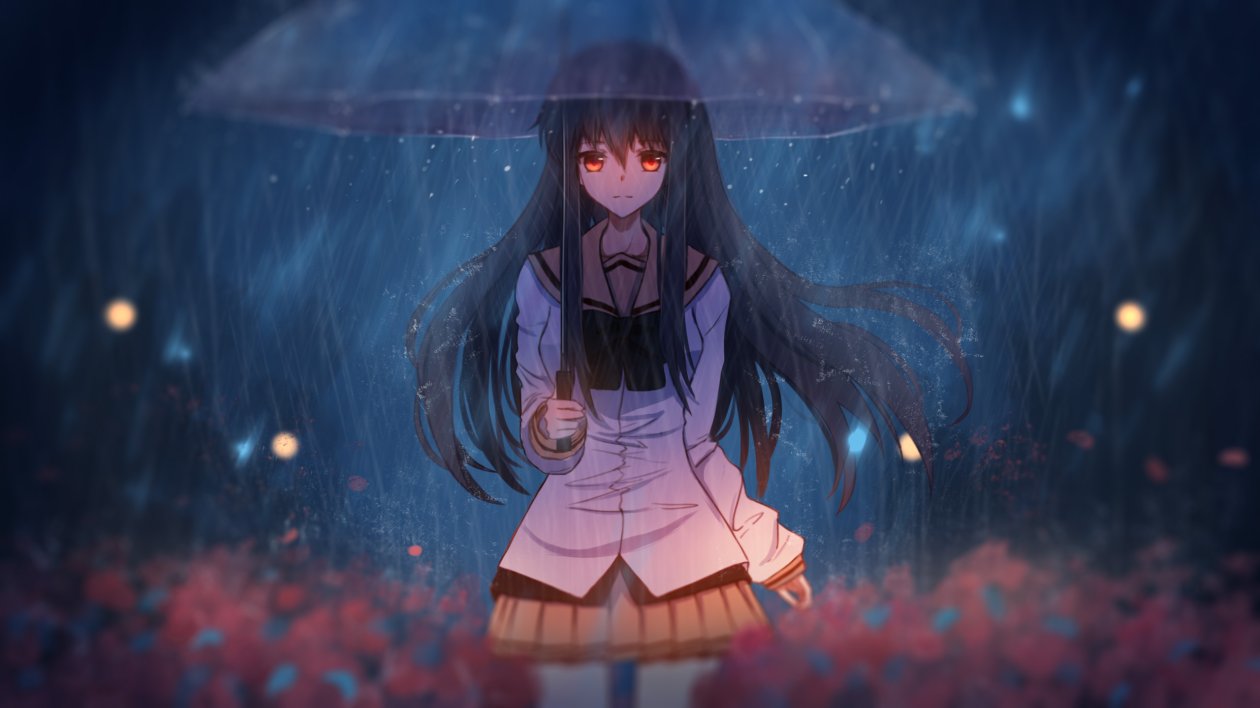 Anime Girl With Umbrella Art