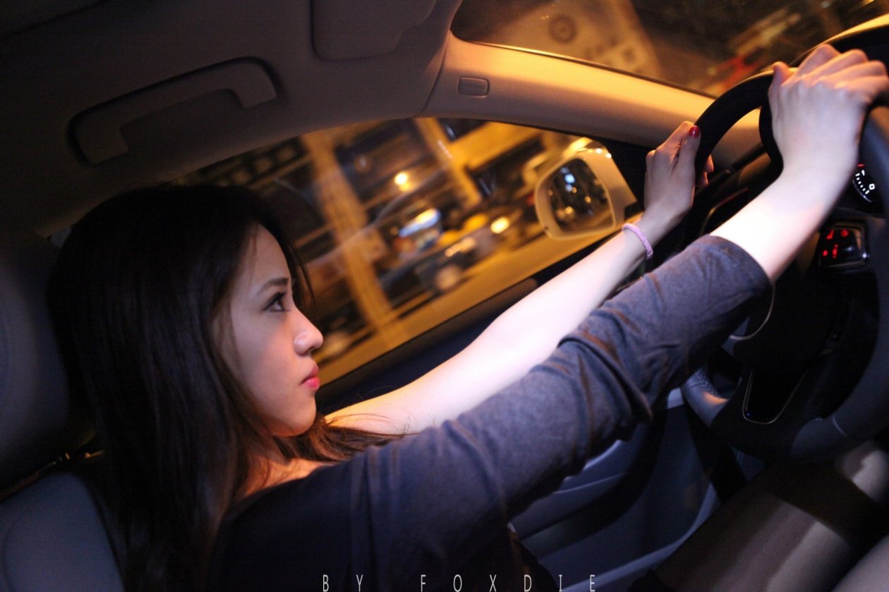 Girl Driving Audi