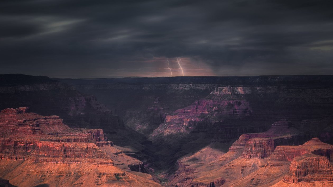 Storm Passing Through The Grand Canyon