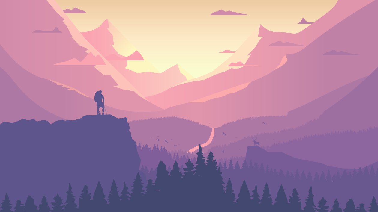 Hiking Mountainscape And Waterfall Minimal 8k