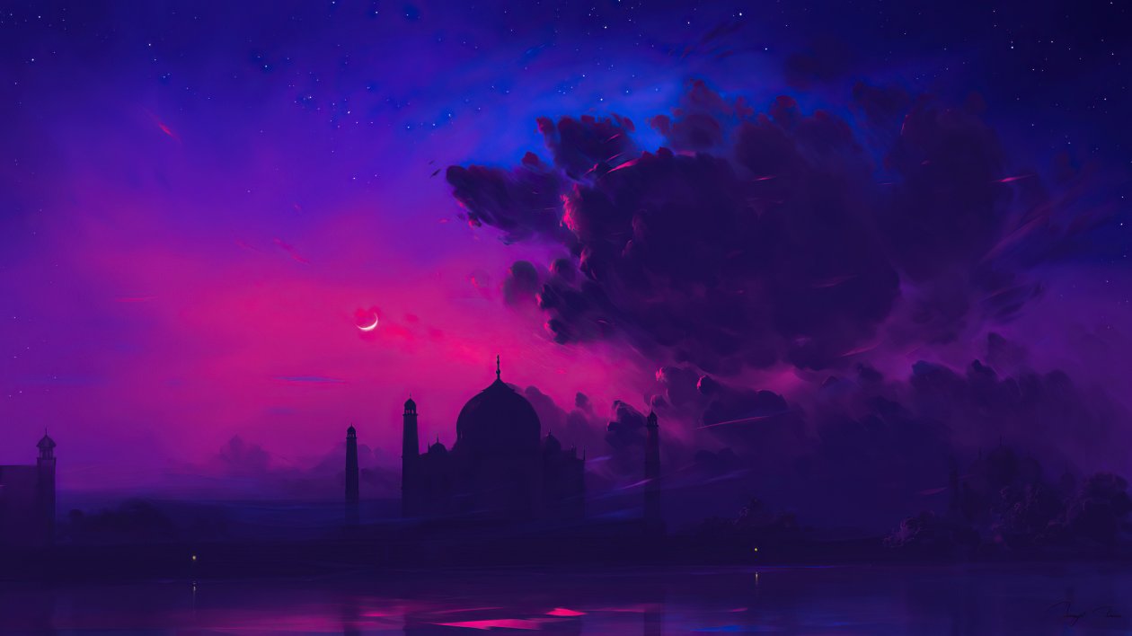 Taj Mahal Minimal Art 4k