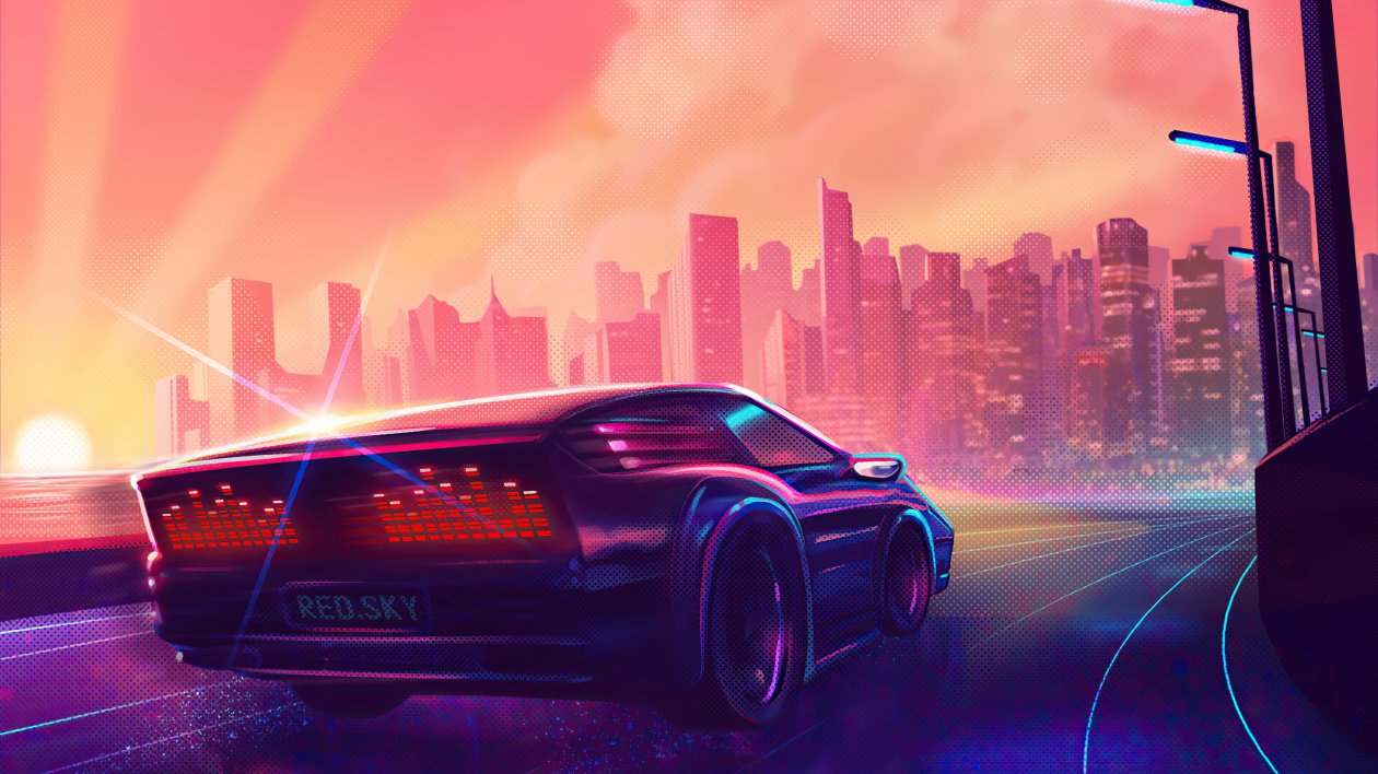 Synthwave Car Lost With You