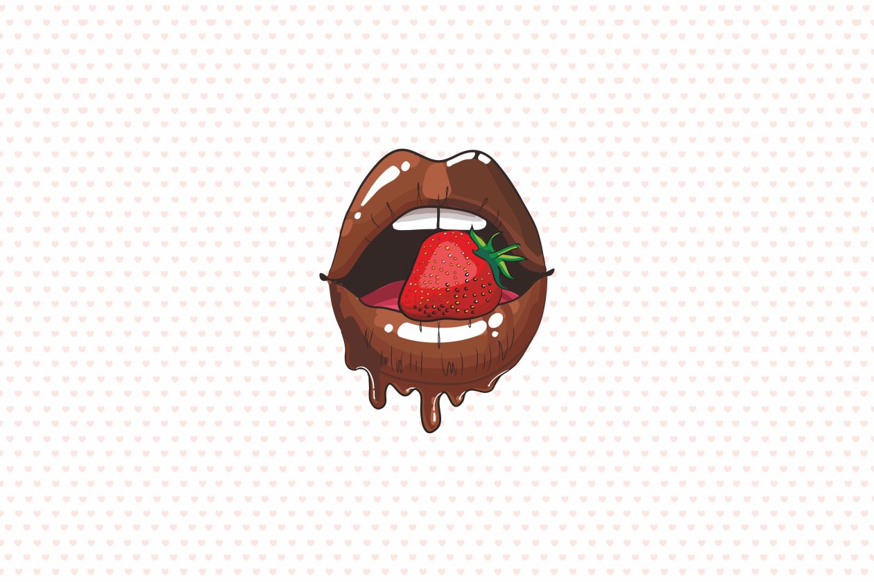 Tounge Lips Strawberry Minimalist 5k