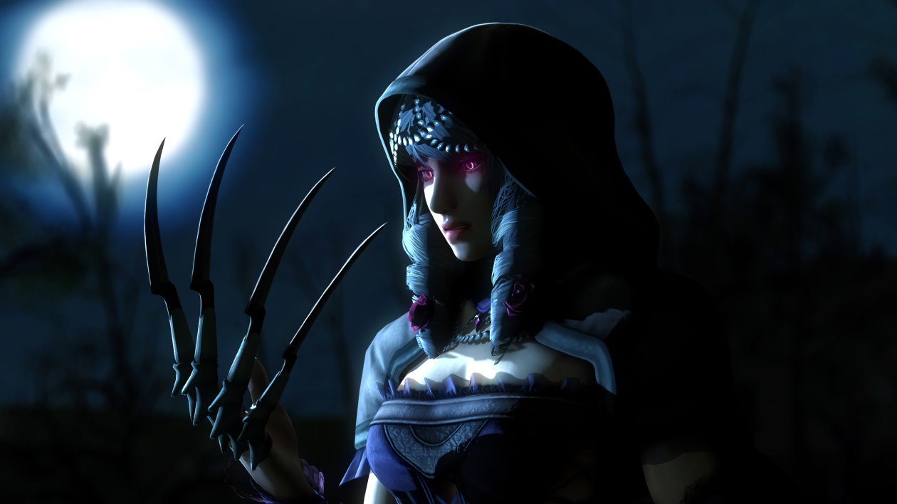 Fantasy Witch Long Nails Glowing Eyes