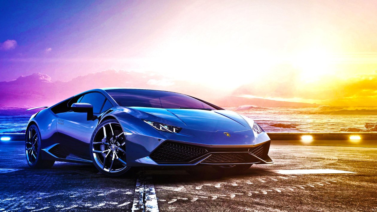 Blue Lamborghini Aventador