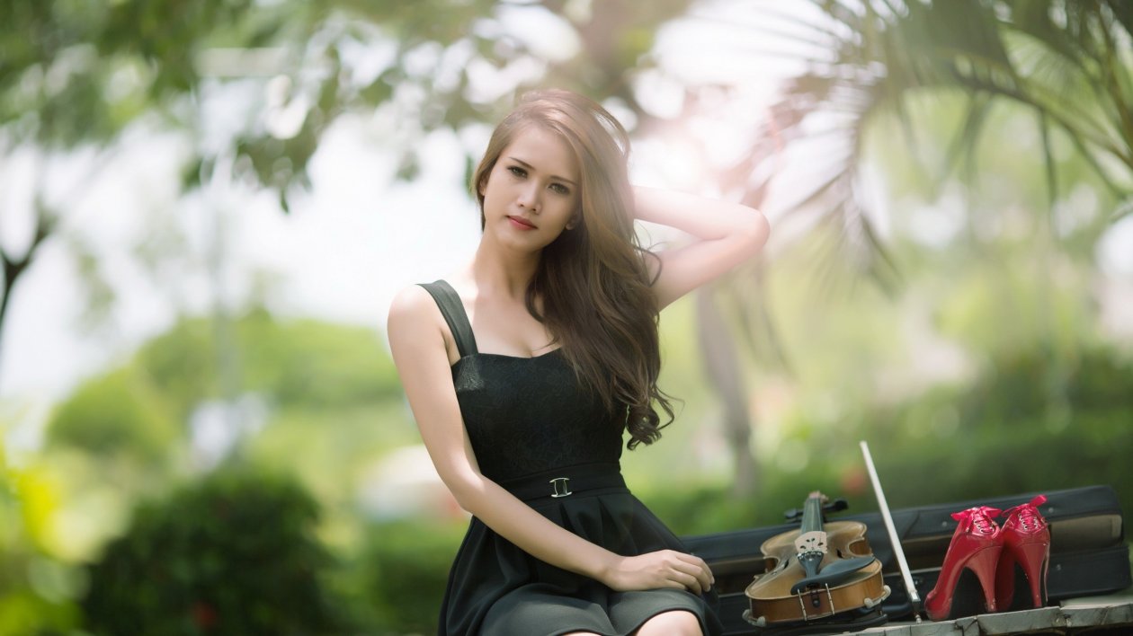 Brunette Girl Violin