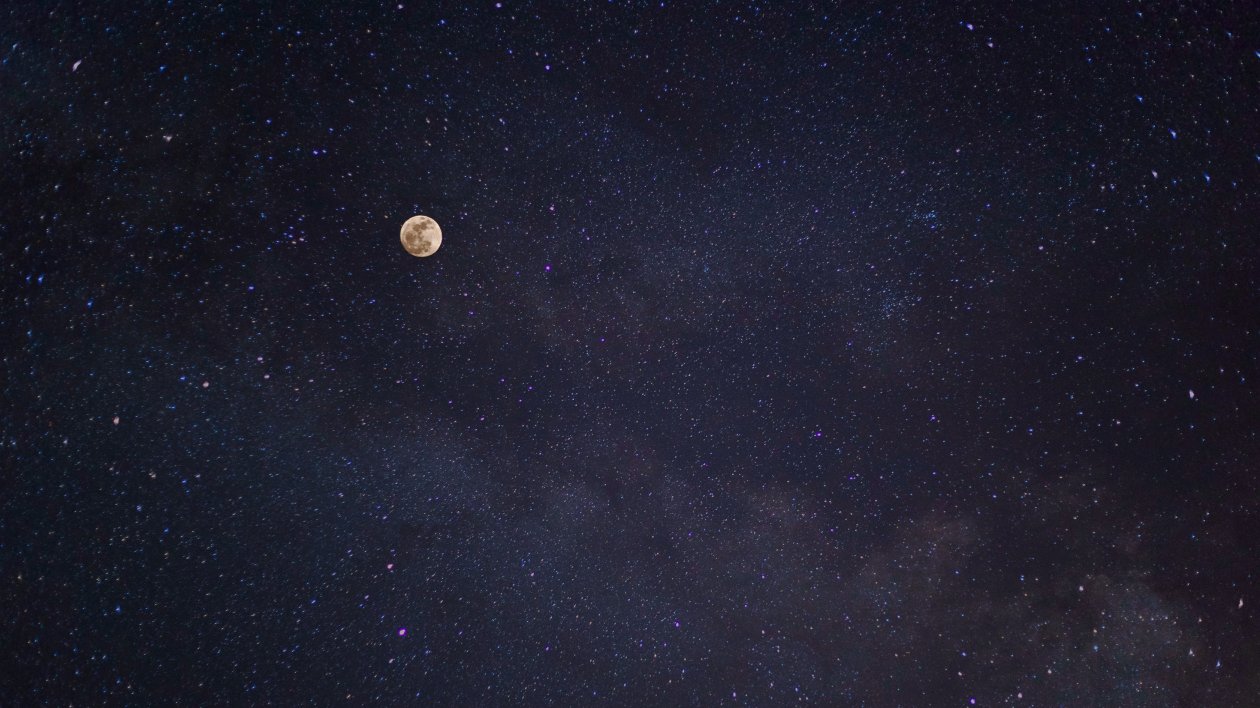 Full Moon And Stars Galaxy