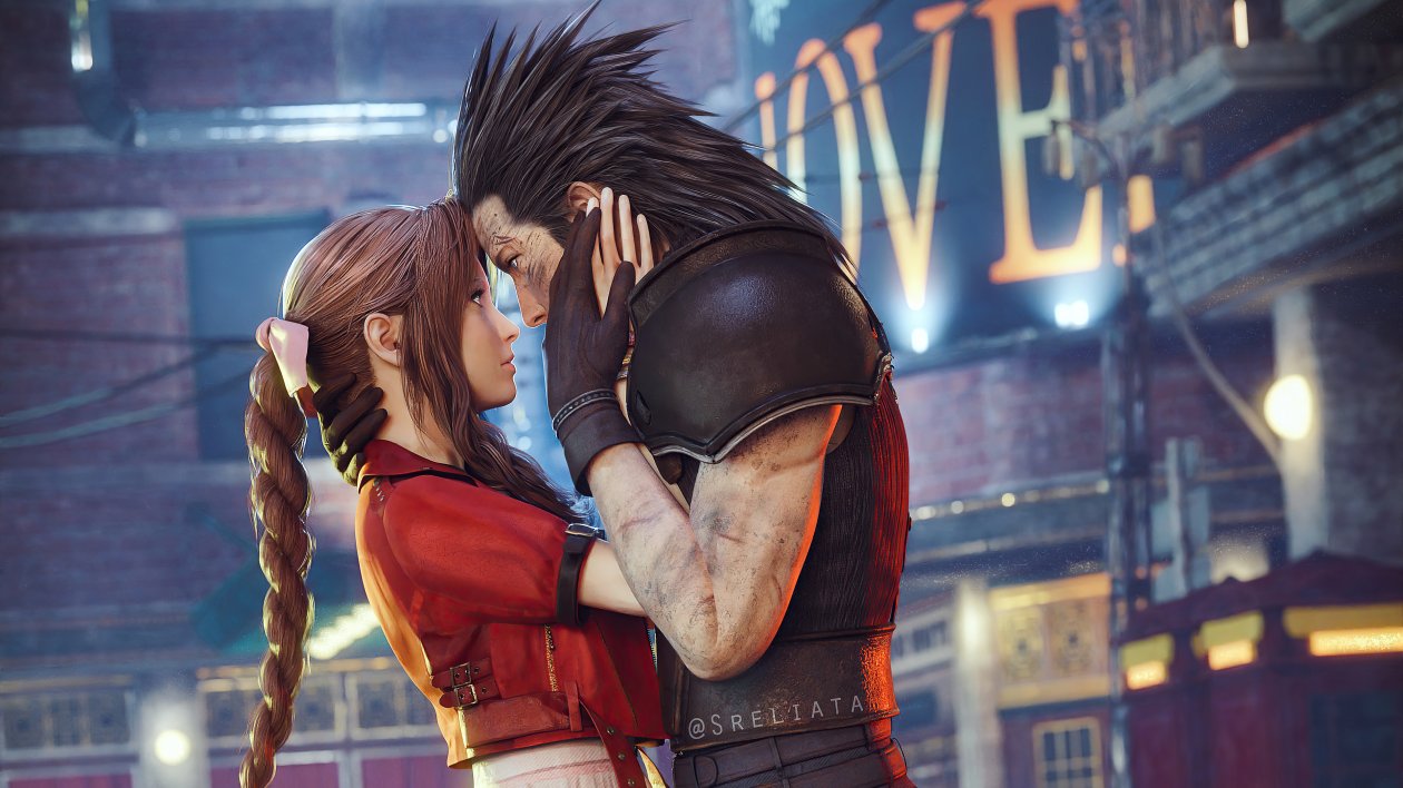 Aerith Gainsborough And Cloud Strife Final Fantasy 7 Remake 4k