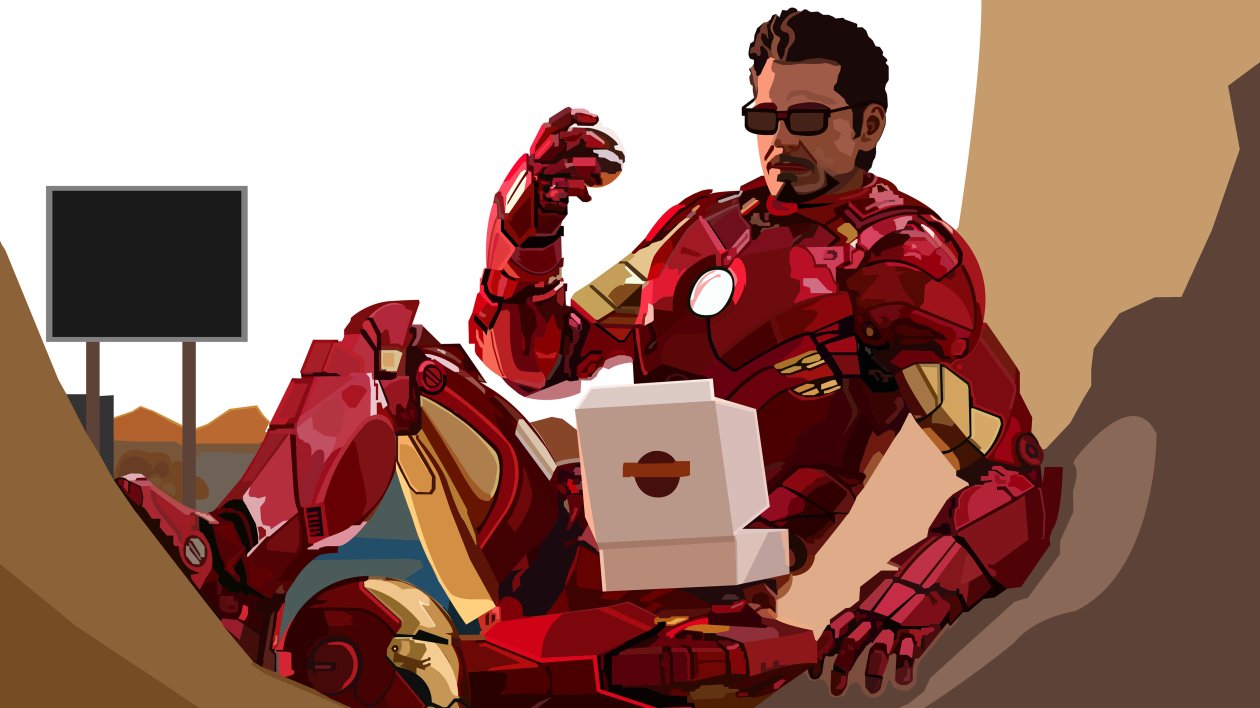 2020 Iron Man Eating Donuts