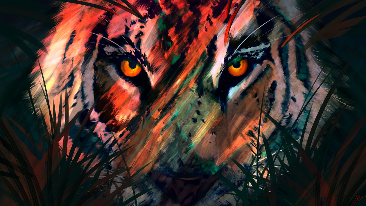Lion Dark Soul Abstract