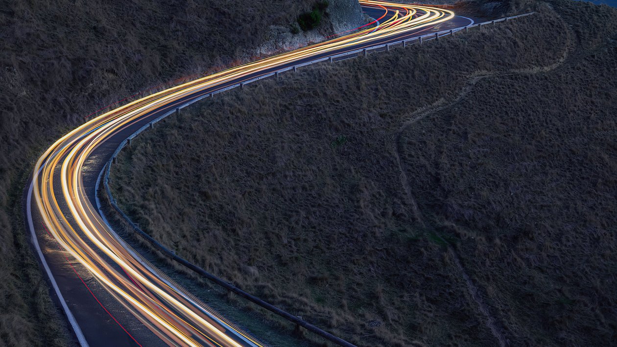 Light Trails Road 8k