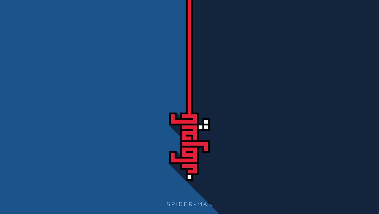 Spiderman Calligraphy Minimalism 4k