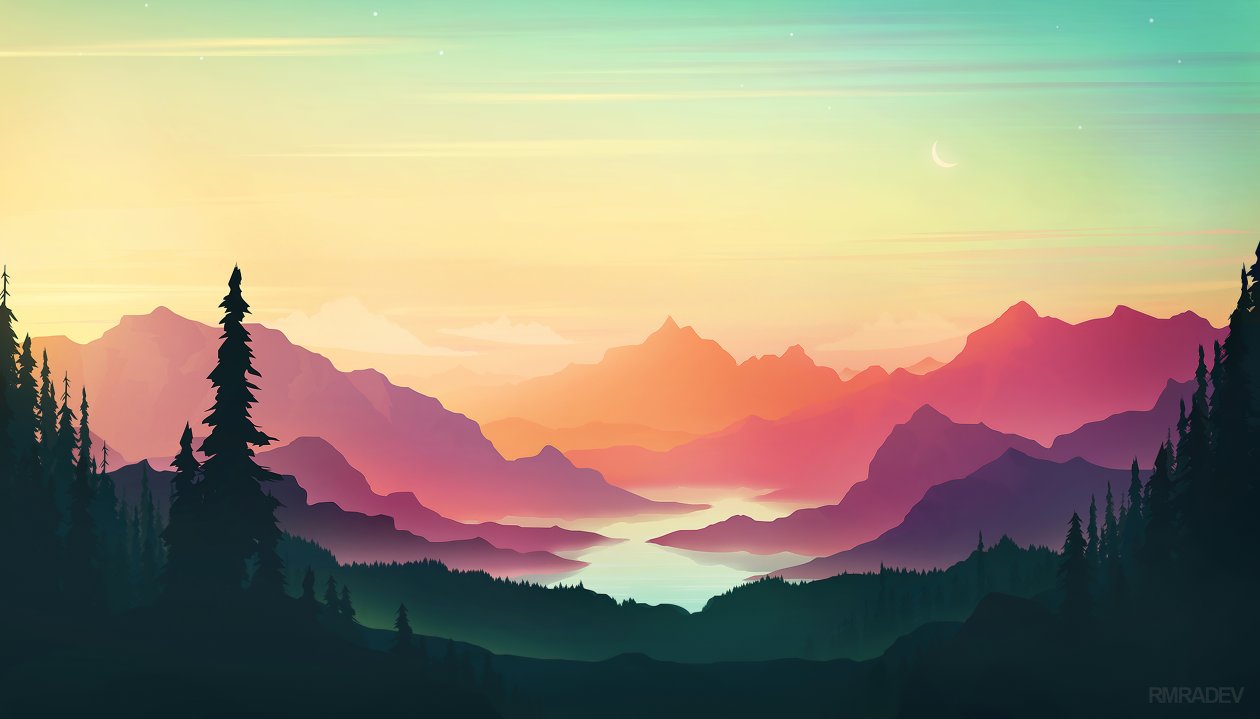 Colorful Sunset Minimal 4k