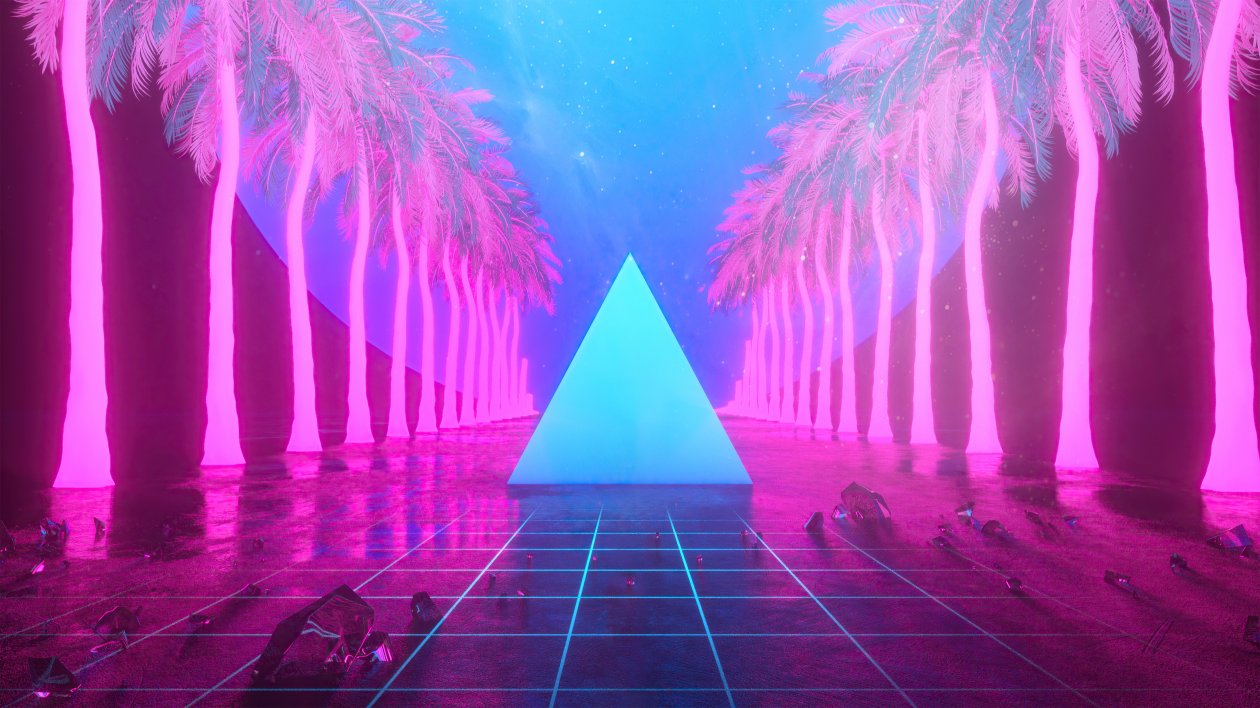 Palm Tree Pyramid Reflection Stars 5k