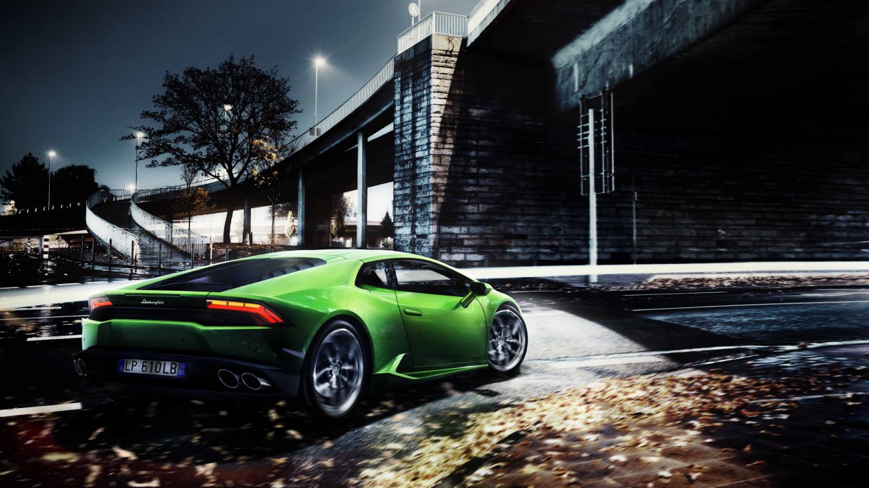 Green Lamborghini Huracan 8k