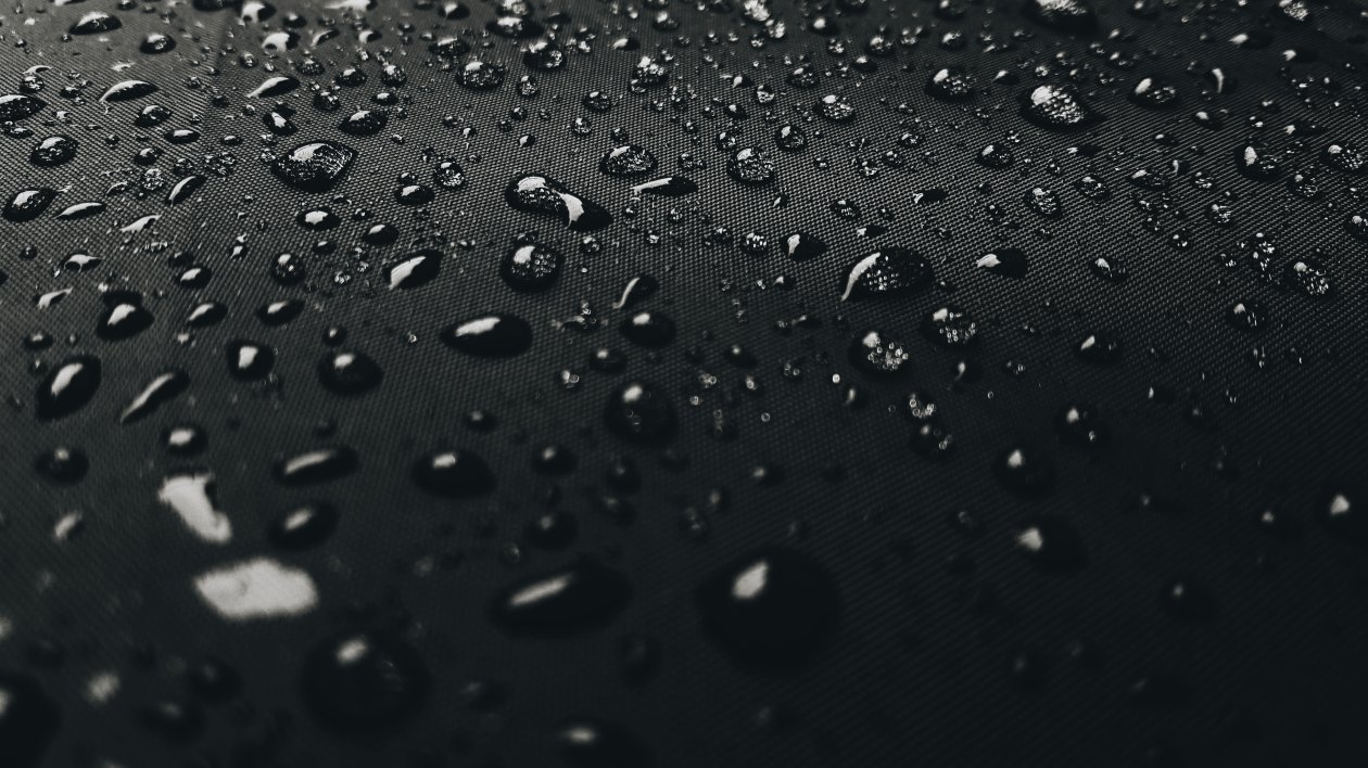 Water Drops On Black Surface 4k