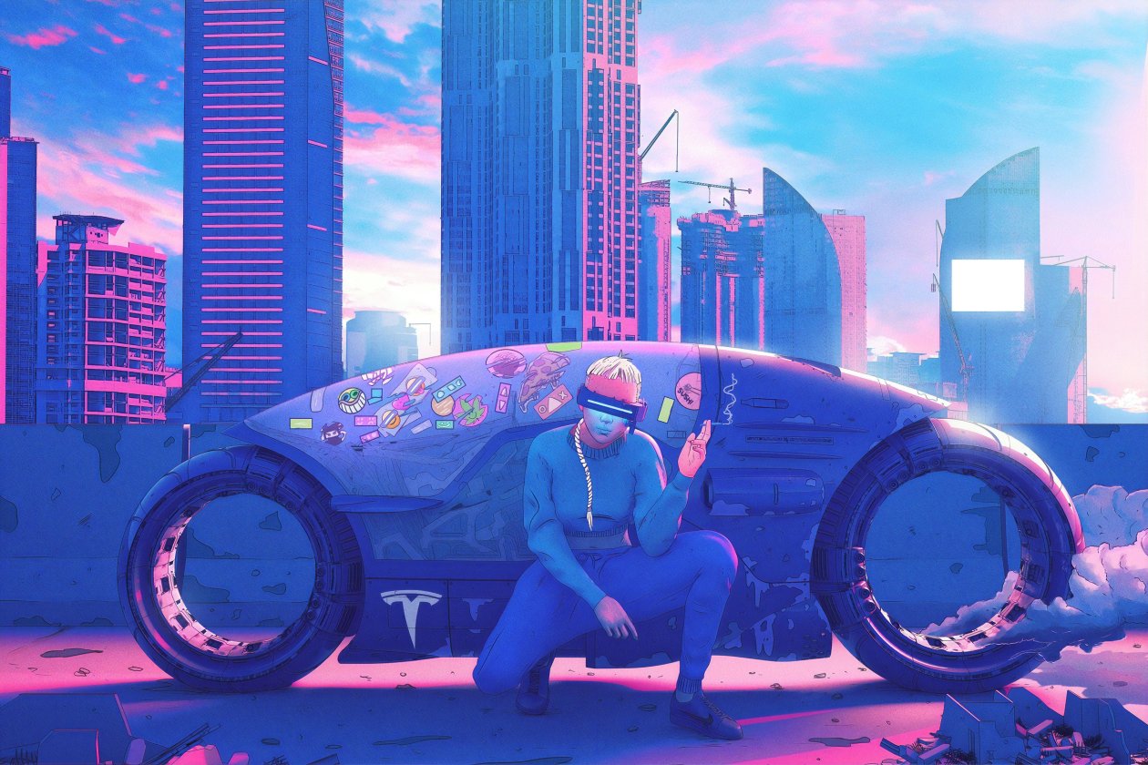 Cyberpunk Biker Rider 4k