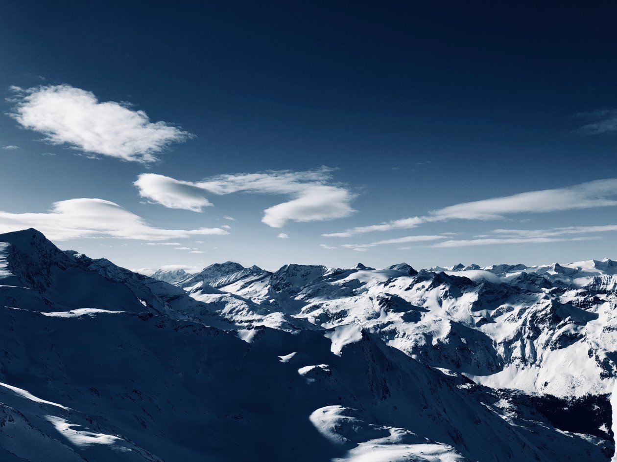 Blue Sky High Angle Mountains Clear Sky