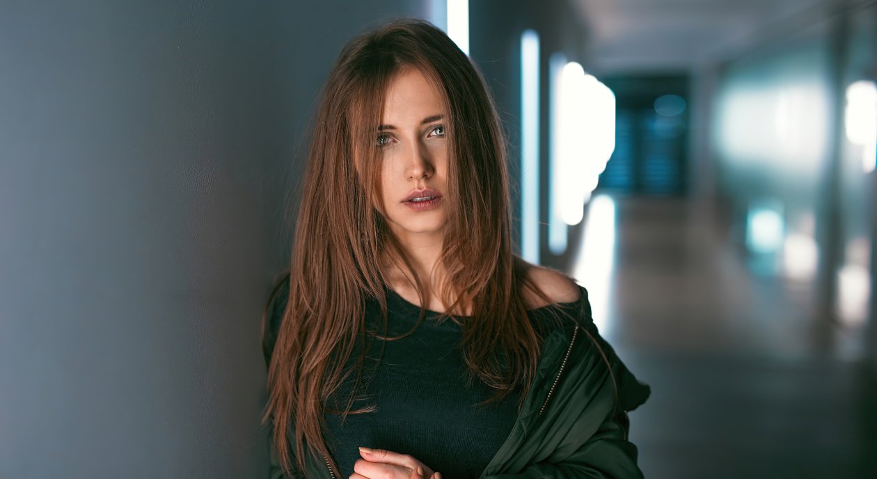 Hair In Face Brunette