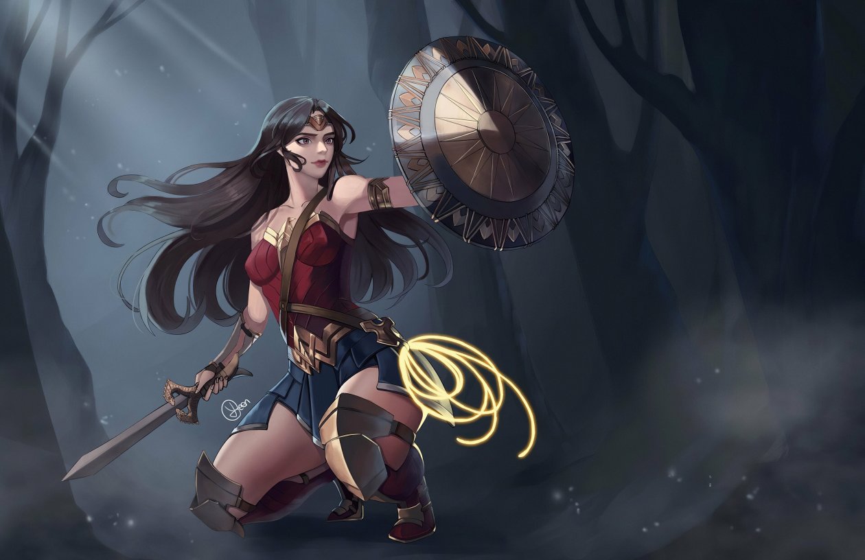 Wonder Woman Defending