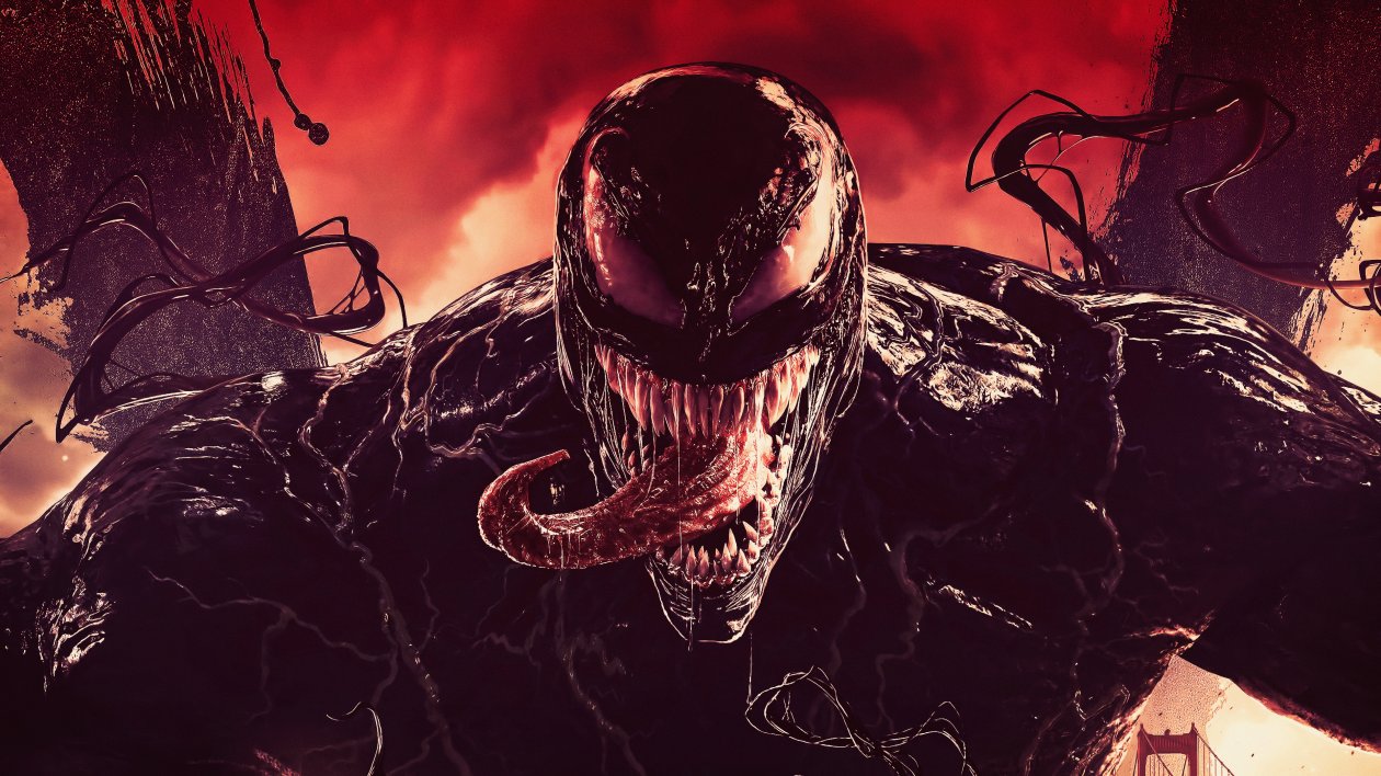 Venom Tounge Out Digital Art 4k