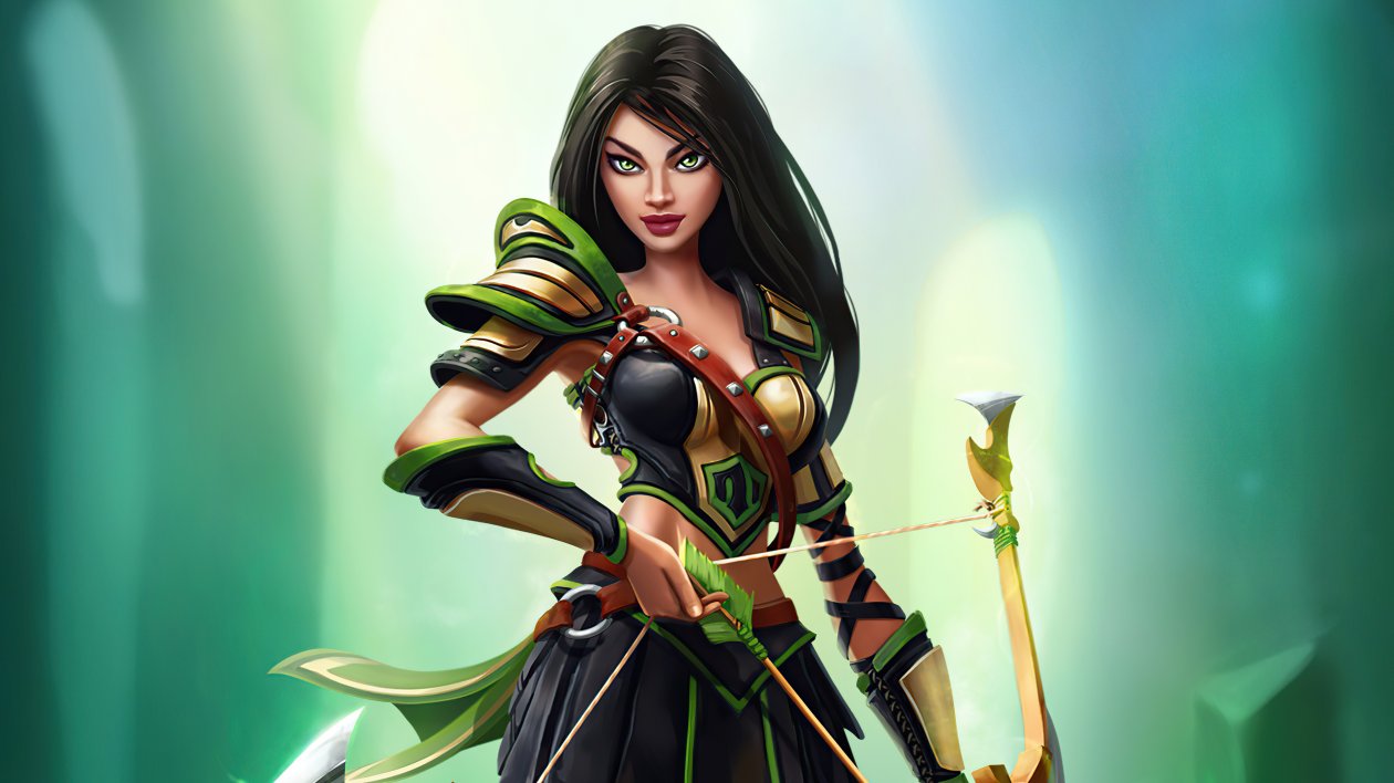 Archer Girl With Bow Digital Art