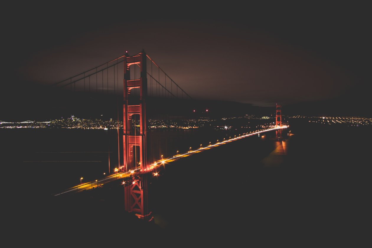 Golden Gate Bridge At Night Time