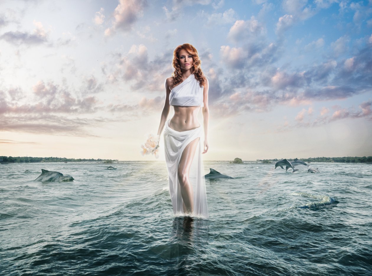 Women Coming Out Of Sea Water