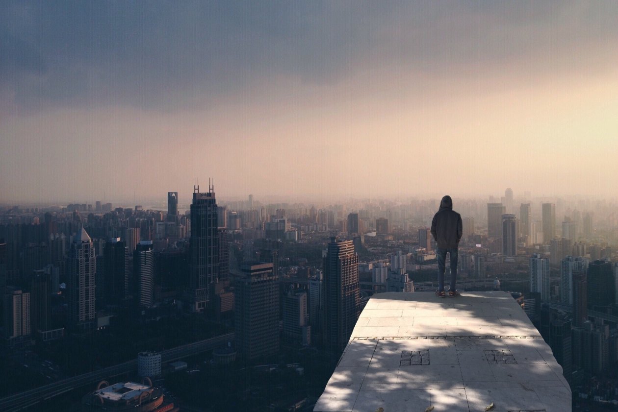 Standing Man Boy Alone