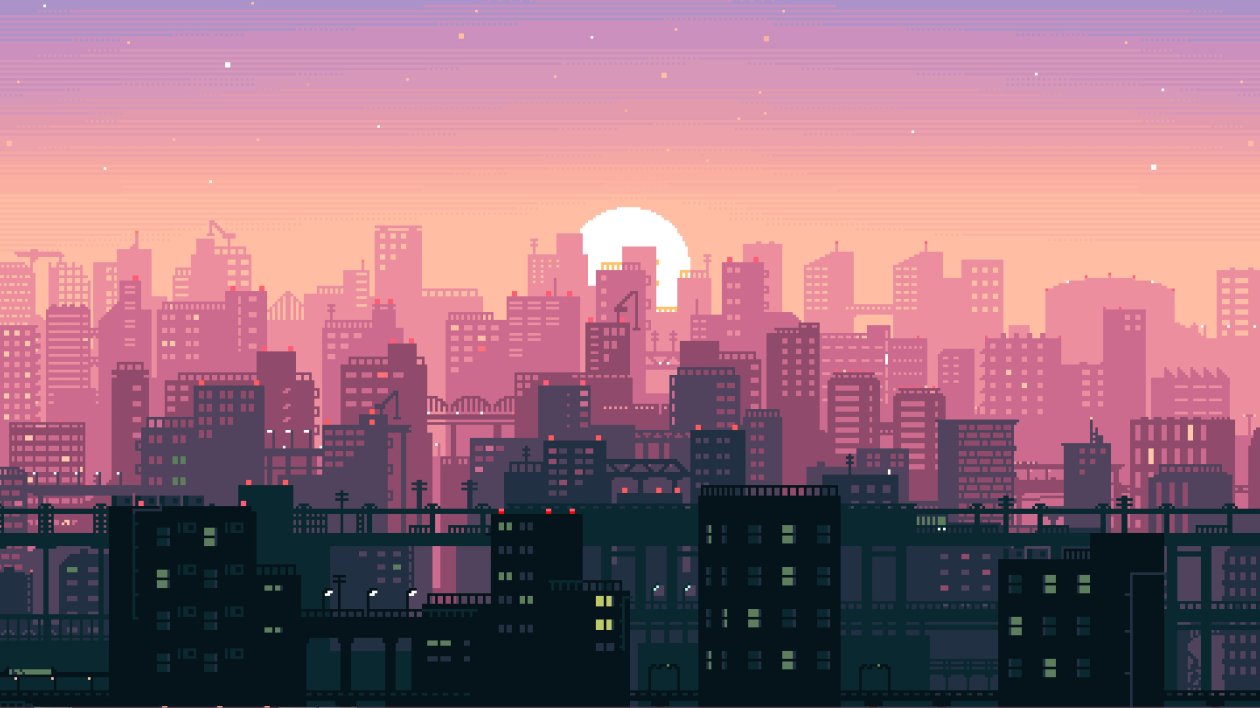 8 Bit Pixel Art City