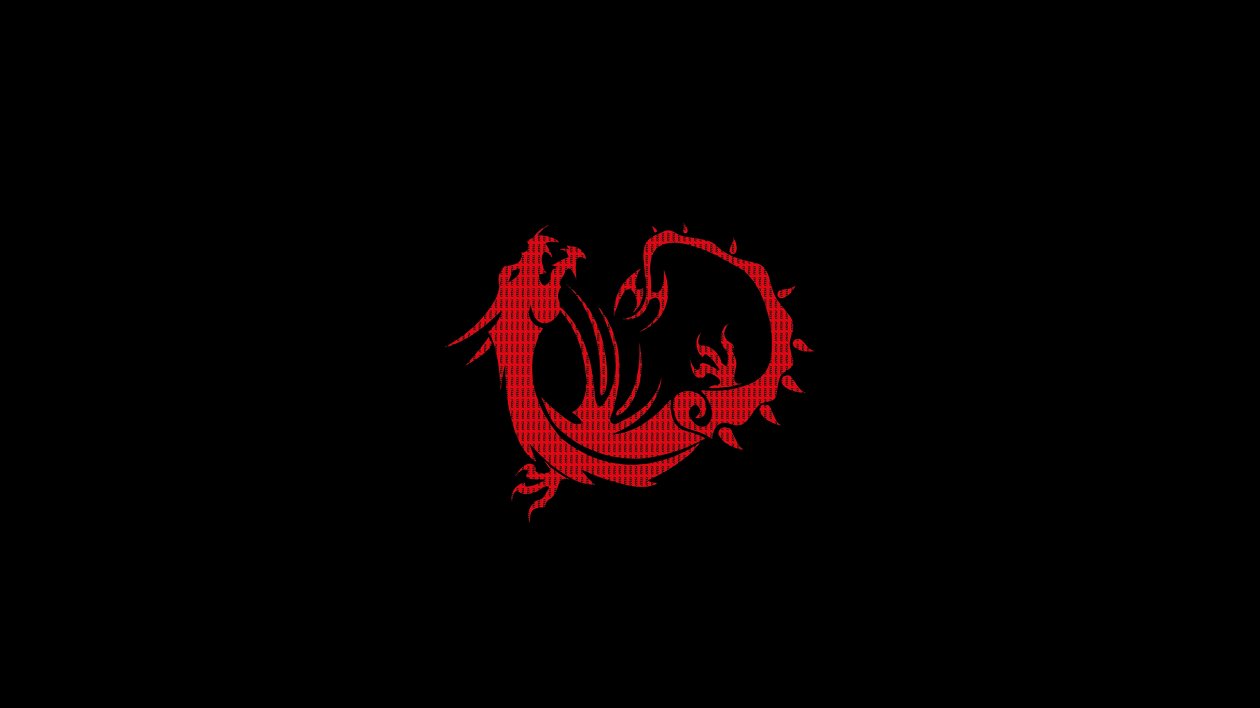 Red Dragon Black Minimal 4k